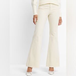 Express 70s Flare Mid Rise Off-White Jeans